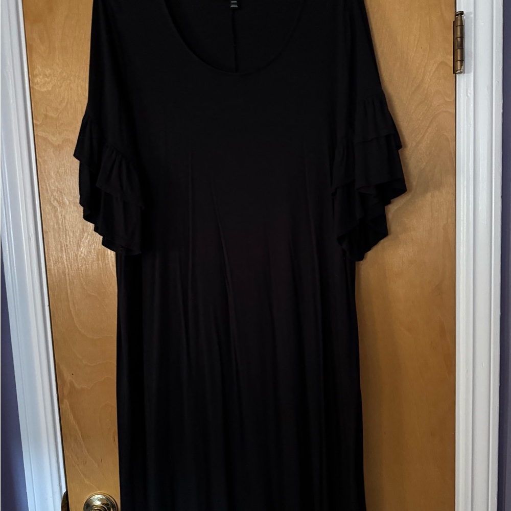 Black Ruffle Sleeve Dress